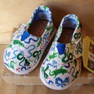 TOMS TINY CLASSICS COBALT SNAKES--SIZE 3